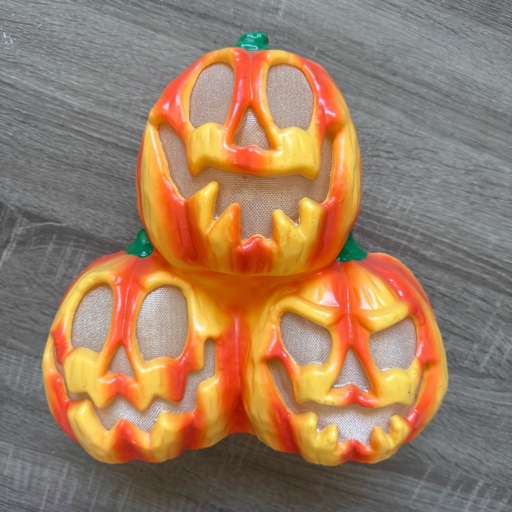 Halloween Trio Musical Light Up Pumpkins Blow Mold Sings Witch Doctor